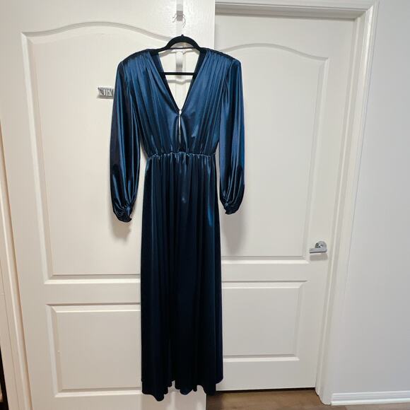 Bronx and Banco ZOE Gown Navy Blue Long Sleeve - Picture 3 of 6